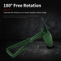 Meilleure pelle de camping pliable en acier à haute teneur en carbone, outil de tranchette avec poignée pliable en trois parties et housse, noir et vert