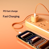 Câble de données à charge rapide PD60W en nylon tressé orange compatible avec les appareils Type-C 17/16/15