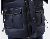 Veste d'hiver classique décontractée pour hommes avec capuche résistance à l'eau chaud homme vêtements de plein air hommes grande taille manteau à capuche bouffant