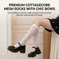 Chaussettes en résille blanches fines et respirantes pour femmes, style JK japonais, avec nœud mignon en dentelle, pour Lolita