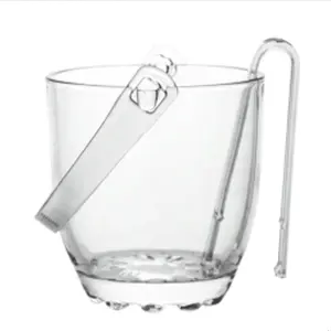 Crystal Clear Custom Glass Large Ice Bucket With Handle