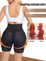 Shorty gainant taille haute pour femme Langqin avec fermeture à triple agrafe réglable, respirant, effet ventre plat et rehausseur de fesses