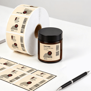 Étiquettes personnalisées imprimées sur rouleau pour contenants cosmétiques, papier couché premium, autocollants graphiques vintage pour emballage de pots de masques de soin de la peau - Product Image 4
