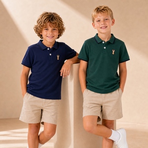 <span class=keywords><strong>Polo</strong></span> Premium para Niños, Camiseta de Algodón con Bordado para Niños, Manga Corta, Estilo Casual, de 2 a 12 Años, OEM Personalizado - Product Image 1