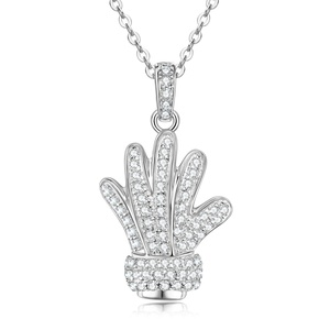 Factory Eco-friendly <b>Copper</b> 14k Gold Filled Gloves Style Insert Zircon Jewelry High Quality Dainty Woman Personalize Necklace - Product Image 3