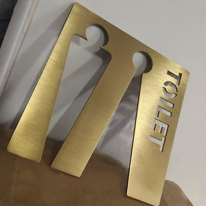 Insegne Personalizzate per Hotel, Cartelli di Lusso in Ottone per Bagni, Insegne Divertenti per Toilette e Servizi, Targhette in Ottone con Simboli - Product Image 5