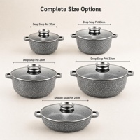 Ensemble de casseroles en aluminium classique 10 pièces, noir, induction, antiadhésif, casseroles en céramique, ensemble de casseroles de cuisson