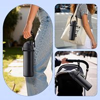 Sangle de transport pour bouteille d'eau importée, compatible Owala Freesip 24oz 32oz 40oz Stanley H2.0, en acrylique mat épaissi