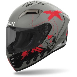 Casco Integral de Motocicleta Airoh Connor Desperado Gris Mate Naranja Talla S - Product Image 1