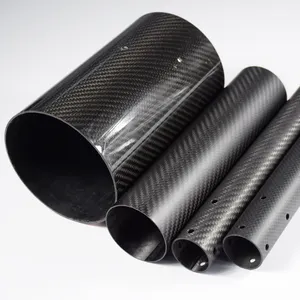 Oem Carbon Buis Fiber Buizen Carbon Fibre 3K Twill Vlakte Koolstofvezel Buis