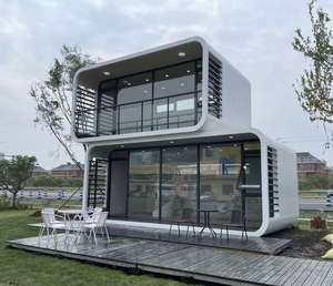Cabines Apple de style moderne, chambres préfabriquées en forme de capsule, <span class=keywords><strong>maisons</strong></span> en conteneurs d'acier imperméables avec énergie solaire et design écologique - Product Image 3