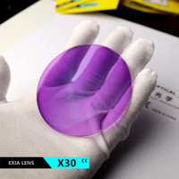 EXIA-Lentes fotocromáticas con cambio de color violeta HMC, X30, 1,61, 75mm, Curva 3
