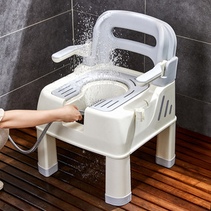 Silla de seguridad para baño para personas mayores y mujeres embarazadas con taburete antideslizante, capacidad de peso de 250 kg, material PP, diseño moderno - Product Image 1