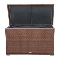 Étanche balcon terrasse grande capacité Pe rotin tissé conteneur Protection solaire acier tapis jardin osier boîte de rangement