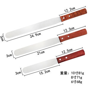 Polisseuse à gâteau en bois et en acier inoxydable, 1 ensemble de 6, 8 et 10 pouces par ensemble, outil de cuisson, spatule à beurre, outil de cuisine, 449 - Product Image 6