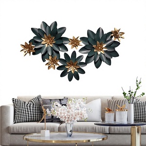 Panel de Arte de pared de Metal de hierro de diseño moderno hecho a mano con flores de estrellas, excelente colgante decorativo para el hogar al aire libre para uso Interior - Product Image 6