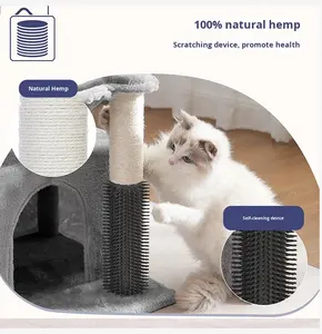 Estructura de Madera Integrada para Gatos, Casa para Gatos, Poste Rascador de Sisal, Plataforma de Salto, Diseño Moderno y Minimalista, Exportación en Cartón - Product Image 5