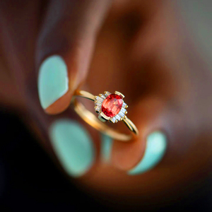 Anillo Abierto de Plata de Ley S925 con Rubí en Forma de Huevo Rojo Rosa de Lujo CANNER, Anillo de Diamantes Baguette para Mujer - Product Image 3