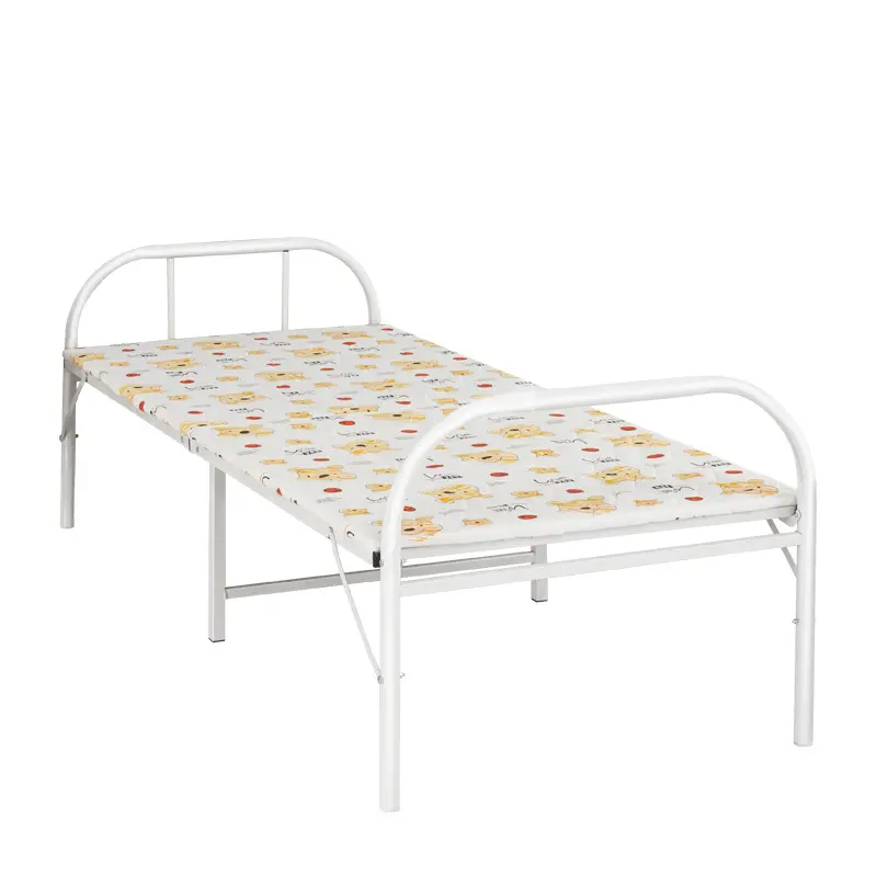 Modern cheap folding single bed designs metal bed frame foldable steel bed prices