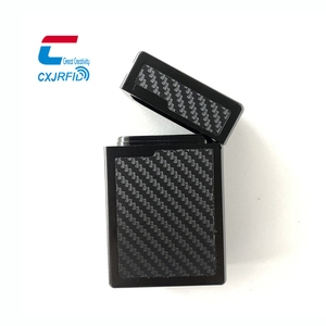 자동차 키용 알루미늄 신호 차단 케이스 도난 방지 파라데이 백 <span class=keywords><strong>RFID</strong></span> 차단 키리스 엔트리 폴더형 자석 뚜껑 포함 - Product Image 4