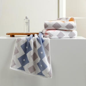 Serviette de toilette en coton jacquard Cotton Love 34x72 cm, pur coton, absorbante, douce, rose, bleu, jaune - Product Image 2