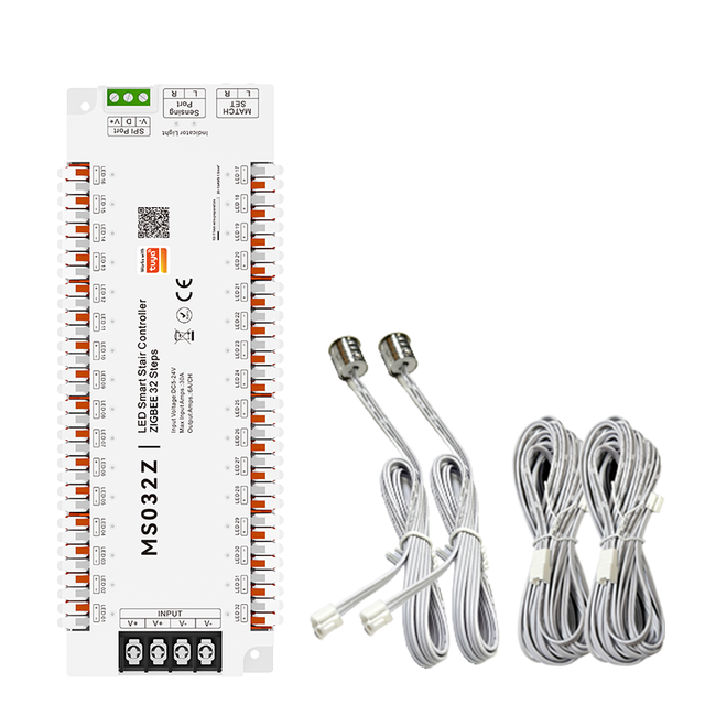 LED Stair Light Sensor Controller 5-24V 32 Steps Automatic on Time Delay 32CH LED PIR Motion Sensor LED Stair Lights Controller