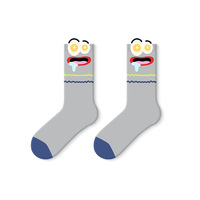 Nouvelles Chaussettes Tube Femme 2026 Mignonnes et Amusantes, Printemps-Été, Absorbantes, Désodorisantes, Personnalisées, Sans Coutures, Motif Dessin Animé, avec Manchette Décorative