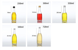 Bouteille en verre à col long pour saké, 250 ml-720 ml, avec logo personnalisé, transparente/givrée, bouchon à vis, pour vin de <span class=keywords><strong>prune</strong></span>/vin de fruits/boissons - Product Image 6