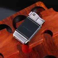 Briquet en métal coupe-vent à allumage latéral, rechargeable, pour cigares et cigarettes à flamme nue