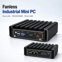 Mini PC industriel sans ventilateur Intel Core I3 I5 I7, double LAN, RS232, RS485, HDMI, VGA, ordinateur embarqué pour l'automatisation