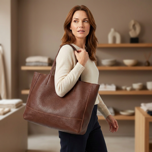 Sac à main de luxe en cuir pour femme BS INTERNATIONAL, grande capacité, avec bandoulière chaîne, fermeture éclair, léger - Product Image 2