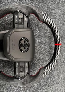 Volante de Fibra de Carbono para Toyota GR <span class=keywords><strong>Supra</strong></span> A90, Empuñadura de Alcántara con Pantalla Digital y Luces de Cambio - Product Image 3