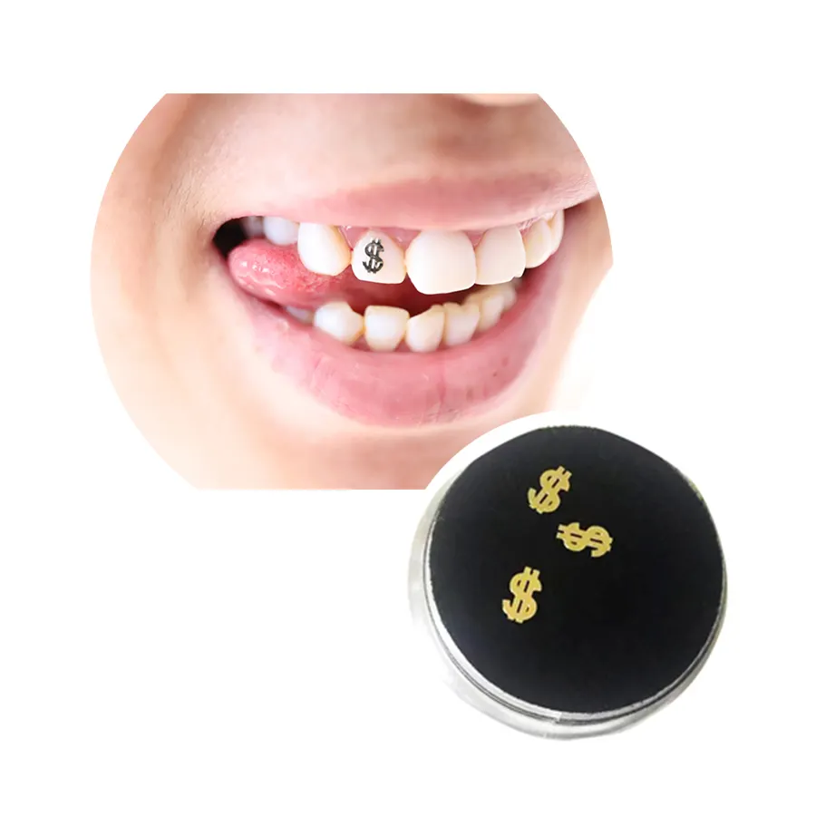 Joyería dental personalizada, gemas para dientes, grabado, oro de 14k y 18k