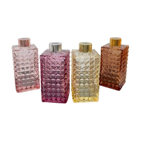 Flacon diffuseur d'huiles essentielles en verre carré brillant et coloré de luxe, 100 ml, 250 ml, avec bouchon à vis, pour parfum d'intérieur