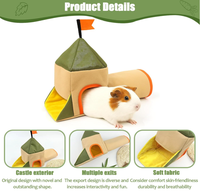Petit refuge pour animaux de compagnie et maison de jouets pour hamster et cochon d'Inde Tunnel de maison en polyester réutilisable écologique Aménagement paysager