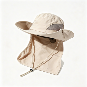 Chapeau de pêche, safari et randonnée unisexe UPF50+ avec protection UV, visière large, filet respirant, rabat de cou et sangle mentonnière, idéal pour les activités sportives décontractées en extérieur - Product Image 4