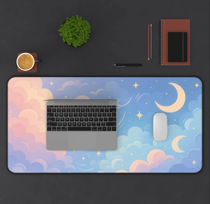 Tapis de Souris Pastel Bleu, Tapis de Bureau Kawaii, Tapis de Souris Esthétique, Décoration de Bureau Mignonne, Tapis de Bureau Nuages, Cadeaux de Bureau XL <span class=keywords><strong>XXL</strong></span> - Product Image 1