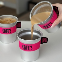 Gobelet personnalisé avec logo, en aluminium durable et réutilisable, pour bar, café, vente à emporter, restauration, commerce de détail, qualité alimentaire