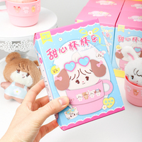Boîte surprise en peluche Mikko Sweetheart Cup, jouet mystère sous licence, tasse de qualité alimentaire et porte-clés doux, amusant pour les enfants et les adultes
