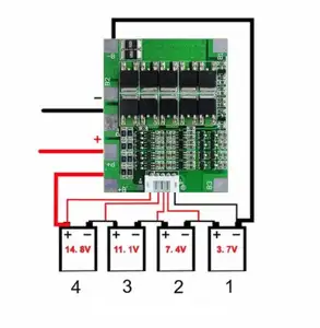 4S 30A 14.8V Li-ion Lithium 18650 Battery BMS Packs PCB Protection Board Balance Integrated Circuits Electronic Module