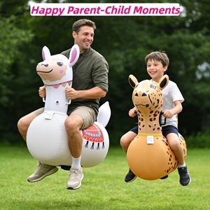 Inflatable Bouncy Leopard <b>Alpaca</b> Hopper <b>Toys</b> Heavy Duty Ride On Jumping Animal with Air Pump 220lbs Capacity Indoor Outdoor Gift - Product Image 2