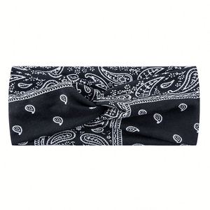 Bandeau de sport élastique pour femme, anti-transpiration, large, antidérapant, pour yoga, course, gym, fitness, couleur unie ou tie-dye - Product Image 6