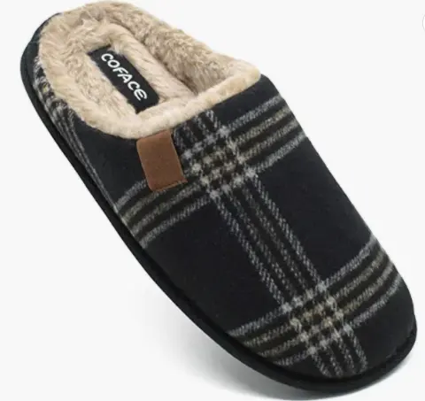 Men's Comfort Memory Foam Anti-Abrasion Slippers, Warm Home Shoes Indoor/Outdoor