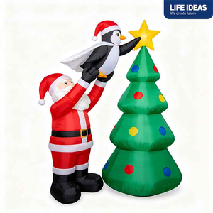 Hot Selling Large Size Christmas Inflatable Santa Snowman <b>Tree</b> with <b>LED</b> <b>Lights</b> Outdoor Garden Yard Decoration Blow up Noel Decor - Product Image 1