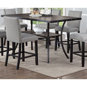 DB 1pc Table à manger rectangulaire en bois naturel hauteur du comptoir pour le dîner têtes de clous stockage meubles de salle à manger - Product Image 2