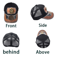 Gorra de Béisbol Unisex con Logo 3D de Metal Estilo Occidental, Gorra de Malla de Mezclilla y Lona Informal y Moderna para Pesca y Playa