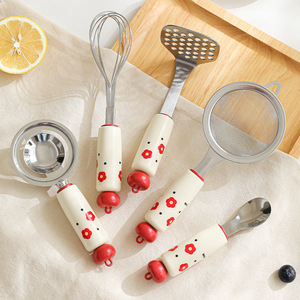 <b>Kitchen</b> <b>Gadget</b> Set Strainer Baby Mash Spoon Egg Separator Mesh Sieve Convenient Cooking <b>Tool</b> Set For Baby Food Preparation - Product Image 1