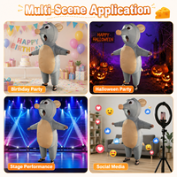 Costume gonflable de souris 2,4 m, étanche, prêt à être expédié, accessoire d'Halloween, achat en gros direct usine, fourniture pour fêtes en extérieur