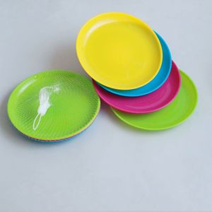 Ensemble de vaisselle en plastique, 4 tasses, 4 bols, 4 assiettes, couleur unie, vaisselle ronde pour fête - Product Image 2