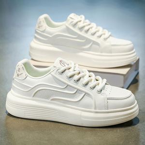 High-quality Men's Board Shoes, Heightening <b>by</b> 2025,white Sneakers in All Seasons,lace-up Style, Street Photography Casual Shoes - Product Image 3